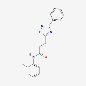 molecular formula C18H17N3O2 B7692426 3-(3-phenyl-1,2,4-oxadiazol-5-yl)-N-(o-tolyl)propanamide 
