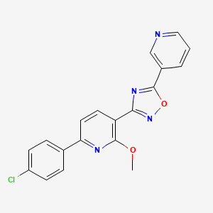 molecular formula C19H13ClN4O2 B7692438 3-(6-(4-chlorophenyl)-2-methoxypyridin-3-yl)-5-(pyridin-3-yl)-1,2,4-oxadiazole 