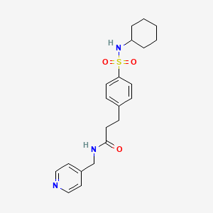 molecular formula C21H27N3O3S B7692444 3-(4-(N-cyclohexylsulfamoyl)phenyl)-N-(pyridin-4-ylmethyl)propanamide 