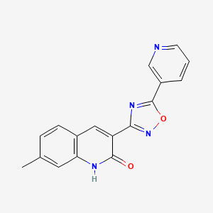 molecular formula C17H12N4O2 B7692449 7-methyl-3-(5-(pyridin-3-yl)-1,2,4-oxadiazol-3-yl)quinolin-2-ol 