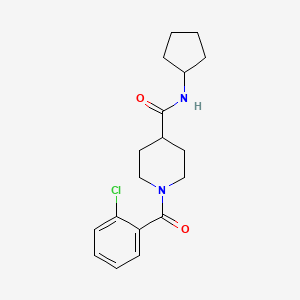 molecular formula C18H23ClN2O2 B7692456 1-(2-chlorobenzoyl)-N-cyclopentylpiperidine-4-carboxamide 