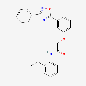 molecular formula C25H23N3O3 B7692459 N-(2-isopropylphenyl)-2-(3-(3-phenyl-1,2,4-oxadiazol-5-yl)phenoxy)acetamide 