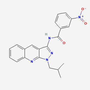 molecular formula C21H19N5O3 B7692507 N-(1-isobutyl-1H-pyrazolo[3,4-b]quinolin-3-yl)-3-nitrobenzamide 