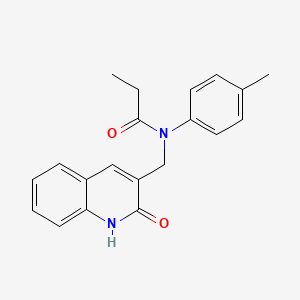 molecular formula C20H20N2O2 B7692523 N-((2-hydroxyquinolin-3-yl)methyl)-N-(p-tolyl)propionamide 