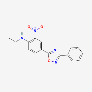 molecular formula C16H14N4O3 B7692527 N-ethyl-2-nitro-4-(3-phenyl-1,2,4-oxadiazol-5-yl)aniline 