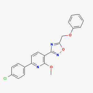 molecular formula C21H16ClN3O3 B7692535 3-(6-(4-chlorophenyl)-2-methoxypyridin-3-yl)-5-(phenoxymethyl)-1,2,4-oxadiazole 