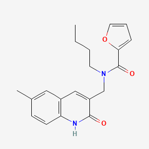 N-butyl-N-((2-hydroxy-6-methylquinolin-3-yl)methyl)furan-2-carboxamide