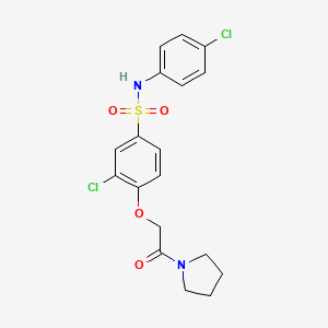 molecular formula C18H18Cl2N2O4S B7692570 1-(2-{2-chloro-4-[(4-chlorophenyl)sulfamoyl]phenoxy}acetyl)piperidine-4-carboxamide 