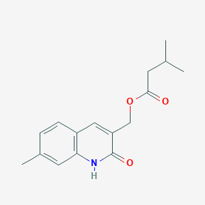 molecular formula C16H19NO3 B7692594 (2-hydroxy-7-methylquinolin-3-yl)methyl 3-methylbutanoate 