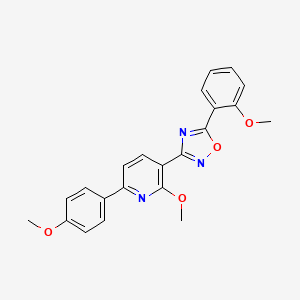 molecular formula C22H19N3O4 B7692613 3-(2-methoxy-6-(4-methoxyphenyl)pyridin-3-yl)-5-(2-methoxyphenyl)-1,2,4-oxadiazole 