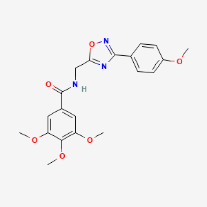 molecular formula C20H21N3O6 B7692645 3,4,5-trimethoxy-N-((3-(4-methoxyphenyl)-1,2,4-oxadiazol-5-yl)methyl)benzamide 