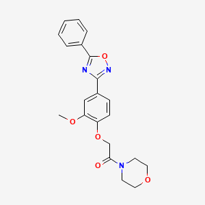 molecular formula C21H21N3O5 B7692648 2-(2-methoxy-4-(5-phenyl-1,2,4-oxadiazol-3-yl)phenoxy)-1-morpholinoethanone 