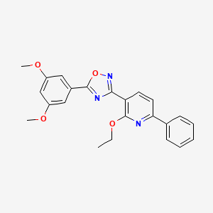 molecular formula C23H21N3O4 B7692652 5-(3,5-dimethoxyphenyl)-3-(2-ethoxy-6-phenylpyridin-3-yl)-1,2,4-oxadiazole 