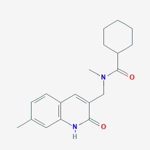 molecular formula C19H24N2O2 B7692660 N-((2-hydroxy-7-methylquinolin-3-yl)methyl)-N-methylcyclohexanecarboxamide 