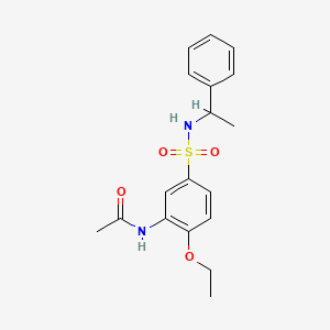 molecular formula C18H22N2O4S B7692666 N-(2-ethoxy-5-(N-(1-phenylethyl)sulfamoyl)phenyl)acetamide 