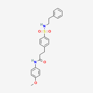 molecular formula C24H26N2O4S B7692682 N-(4-methoxyphenyl)-3-(4-(N-phenethylsulfamoyl)phenyl)propanamide 