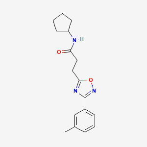 molecular formula C17H21N3O2 B7692687 N-cyclopentyl-3-(3-(m-tolyl)-1,2,4-oxadiazol-5-yl)propanamide 