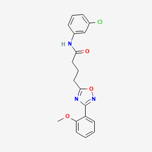 molecular formula C19H18ClN3O3 B7692691 N-(3-chlorophenyl)-4-(3-(2-methoxyphenyl)-1,2,4-oxadiazol-5-yl)butanamide 