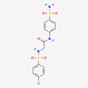 molecular formula C14H14ClN3O5S2 B7692719 2-(4-chlorophenylsulfonamido)-N-(4-sulfamoylphenyl)acetamide 