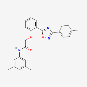 molecular formula C25H23N3O3 B7692732 N-(3,5-dimethylphenyl)-2-(2-(3-(p-tolyl)-1,2,4-oxadiazol-5-yl)phenoxy)acetamide 