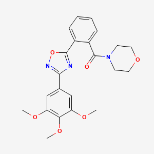 molecular formula C22H23N3O6 B7692741 morpholino(2-(3-(3,4,5-trimethoxyphenyl)-1,2,4-oxadiazol-5-yl)phenyl)methanone 