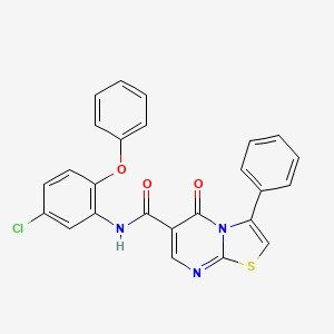 molecular formula C25H16ClN3O3S B7692742 N-[(2-methoxyphenyl)methyl]-5-oxo-3-phenyl-5H-[1,3]thiazolo[3,2-a]pyrimidine-6-carboxamide 