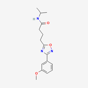 molecular formula C16H21N3O3 B7692762 N-isopropyl-4-(3-(3-methoxyphenyl)-1,2,4-oxadiazol-5-yl)butanamide 