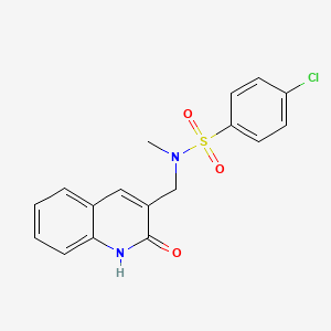 molecular formula C17H15ClN2O3S B7692764 4-chloro-N-((2-hydroxyquinolin-3-yl)methyl)-N-methylbenzenesulfonamide 