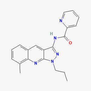 molecular formula C20H19N5O B7692766 N-(8-methyl-1-propyl-1H-pyrazolo[3,4-b]quinolin-3-yl)picolinamide 