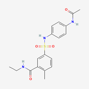 molecular formula C18H21N3O4S B7692768 5-(benzylsulfamoyl)-N-ethyl-2-methylbenzamide 