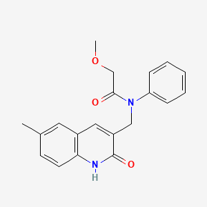 molecular formula C20H20N2O3 B7692769 N-((2-hydroxy-6-methylquinolin-3-yl)methyl)-2-methoxy-N-phenylacetamide 