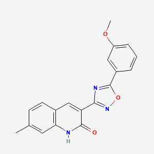 molecular formula C19H15N3O3 B7692792 3-(5-(3-methoxyphenyl)-1,2,4-oxadiazol-3-yl)-7-methylquinolin-2-ol 