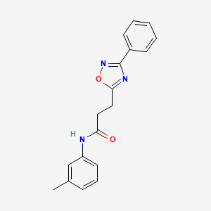 molecular formula C18H17N3O2 B7692796 3-(3-phenyl-1,2,4-oxadiazol-5-yl)-N-(m-tolyl)propanamide 