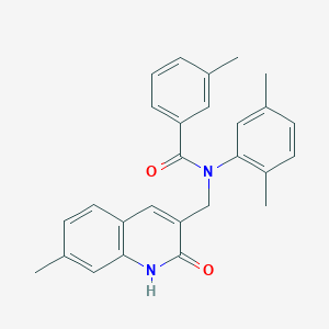 molecular formula C27H26N2O2 B7692809 N-(2,5-dimethylphenyl)-N-((2-hydroxy-7-methylquinolin-3-yl)methyl)-3-methylbenzamide 