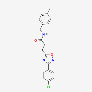 molecular formula C19H18ClN3O2 B7692857 3-(3-(4-chlorophenyl)-1,2,4-oxadiazol-5-yl)-N-(4-methylbenzyl)propanamide 