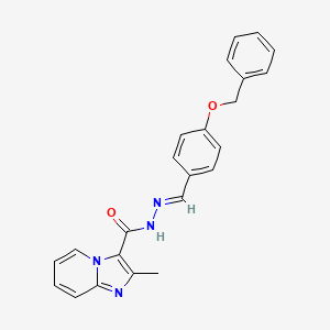 molecular formula C23H20N4O2 B7692871 (E)-N'-(4-(benzyloxy)benzylidene)-2-methylimidazo[1,2-a]pyridine-3-carbohydrazide 