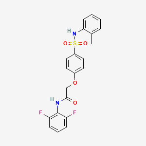 molecular formula C21H18F2N2O4S B7692884 N-(2,6-difluorophenyl)-2-(4-(N-(o-tolyl)sulfamoyl)phenoxy)acetamide 