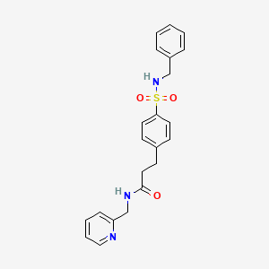molecular formula C22H23N3O3S B7692890 3-(4-(N-benzylsulfamoyl)phenyl)-N-(pyridin-2-ylmethyl)propanamide 