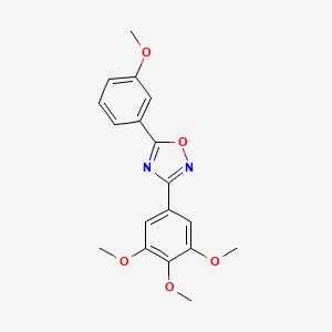 molecular formula C18H18N2O5 B7692893 5-(3-methoxyphenyl)-3-(3,4,5-trimethoxyphenyl)-1,2,4-oxadiazole 