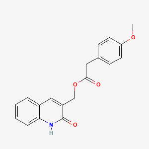 molecular formula C19H17NO4 B7692913 (2-hydroxyquinolin-3-yl)methyl 2-(4-methoxyphenyl)acetate 