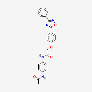 molecular formula C24H20N4O4 B7692917 N-(4-acetamidophenyl)-2-(4-(3-phenyl-1,2,4-oxadiazol-5-yl)phenoxy)acetamide 