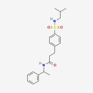 molecular formula C21H28N2O3S B7692925 3-(4-(N-isobutylsulfamoyl)phenyl)-N-(1-phenylethyl)propanamide 