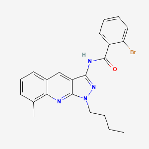 molecular formula C22H21BrN4O B7692941 2-bromo-N-(1-butyl-8-methyl-1H-pyrazolo[3,4-b]quinolin-3-yl)benzamide 