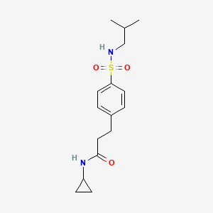 molecular formula C16H24N2O3S B7692942 N-cyclopropyl-3-(4-(N-isobutylsulfamoyl)phenyl)propanamide 