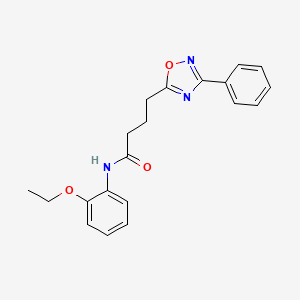 molecular formula C20H21N3O3 B7692947 N-(2-ethoxyphenyl)-4-(3-phenyl-1,2,4-oxadiazol-5-yl)butanamide 
