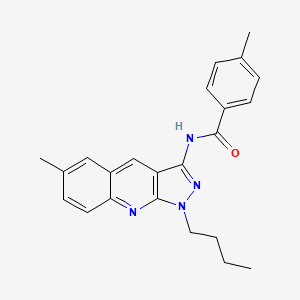 molecular formula C23H24N4O B7692961 N-(1-butyl-6-methyl-1H-pyrazolo[3,4-b]quinolin-3-yl)-4-methylbenzamide 
