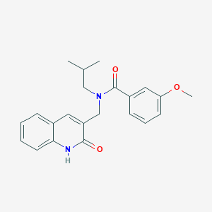 molecular formula C22H24N2O3 B7692975 N-((2-hydroxyquinolin-3-yl)methyl)-N-isobutyl-3-methoxybenzamide 