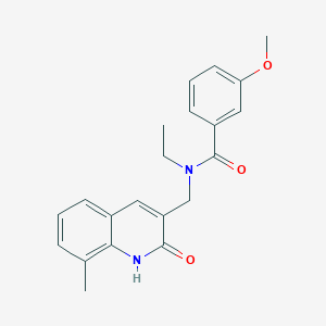 molecular formula C21H22N2O3 B7692990 N-ethyl-N-((2-hydroxy-8-methylquinolin-3-yl)methyl)-3-methoxybenzamide 