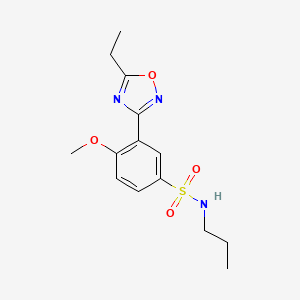molecular formula C14H19N3O4S B7692997 3-(5-ethyl-1,2,4-oxadiazol-3-yl)-4-methoxy-N-propylbenzenesulfonamide 
