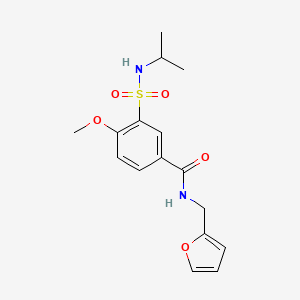 molecular formula C16H20N2O5S B7693023 N-(2H-1,3-benzodioxol-5-yl)-4-methoxy-3-[(propan-2-yl)sulfamoyl]benzamide 